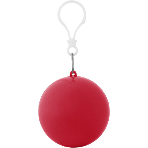 Xina Regenponcho In Ballförmiger Hülle Mit Schlüsselanhänger , rot, PS Kunststoff, PE Kunststoff, , Bild 7
