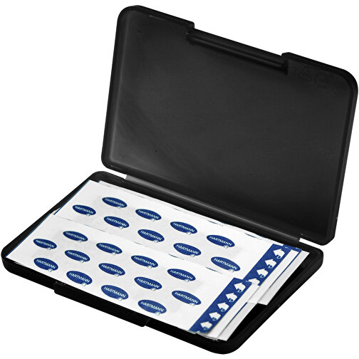Notfall-Set 'Pflaster Box' , schwarz, Kunststoff, 10,20cm x 1,10cm x 6,80cm (Länge x Höhe x Breite), Bild 1