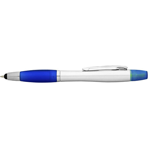 Bolígrafo-puntero y subrayador de color plata con grip de color 'Nash', Imagen 3