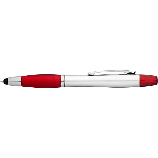 Nash Stylus Kugelschreiber Und Marker , silber / rot, ABS Kunststoff, 14,60cm (Länge), Bild 3