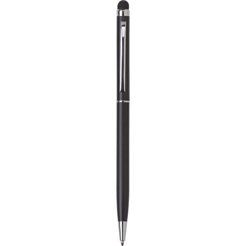 Kugelschreiber Aus Aluminium Irina , schwarz, Aluminium, Metall, Kautschuk, 13,40cm (Höhe), Bild 1