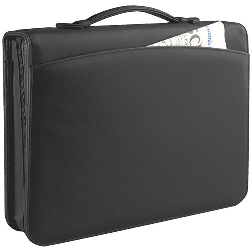 Bigpack , schwarz, Lederähnliches Softana Material, 38,00cm x 6,00cm x 31,00cm (Länge x Höhe x Breite), Bild 2