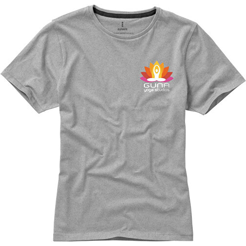 Nanaimo – T-Shirt Für Damen , grau meliert, Single jersey Strick 90% Baumwolle, 10% Viskose, 160 g/m2, L, , Bild 2