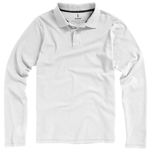 Oakville Langarm Poloshirt Für Herren , weiss, Piqué Strick 100% BCI Baumwolle, 200 g/m2, S, , Bild 20