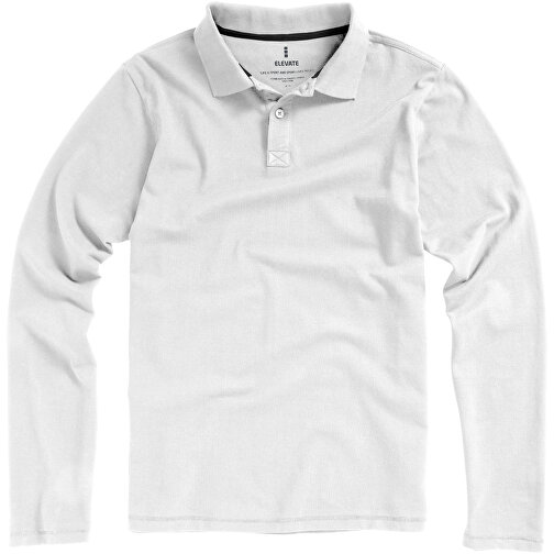 Oakville Langarm Poloshirt Für Herren , weiss, Piqué Strick 100% BCI Baumwolle, 200 g/m2, L, , Bild 22