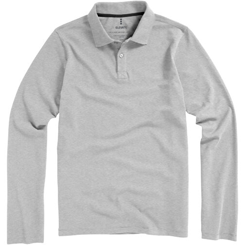 Oakville Langarm Poloshirt Für Herren , grau meliert, Piqué Strick 90% Baumwolle, 10% Viskose, 200 g/m2, XS, , Bild 12