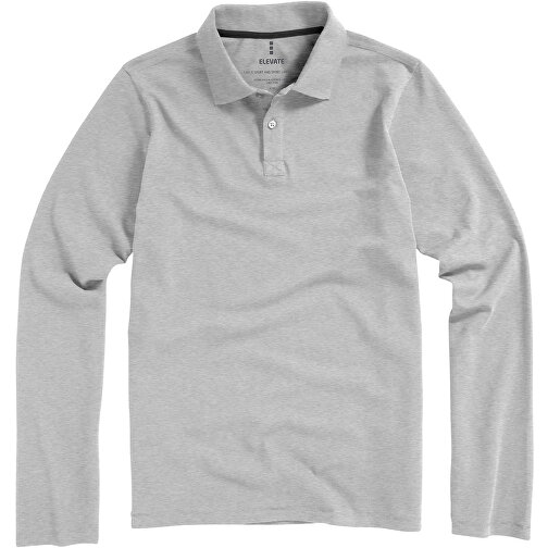 Oakville Langarm Poloshirt Für Herren , grau meliert, Piqué Strick 90% Baumwolle, 10% Viskose, 200 g/m2, M, , Bild 6