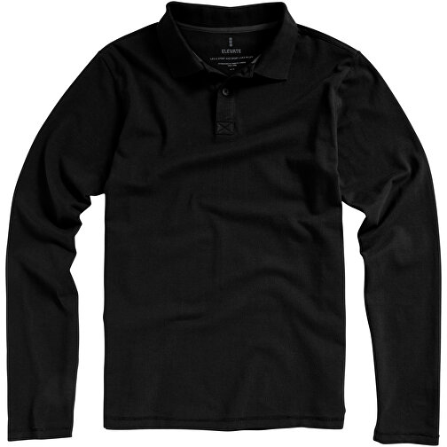 Oakville Langarm Poloshirt Für Herren , schwarz, Piqué Strick 100% BCI Baumwolle, 200 g/m2, XS, , Bild 12
