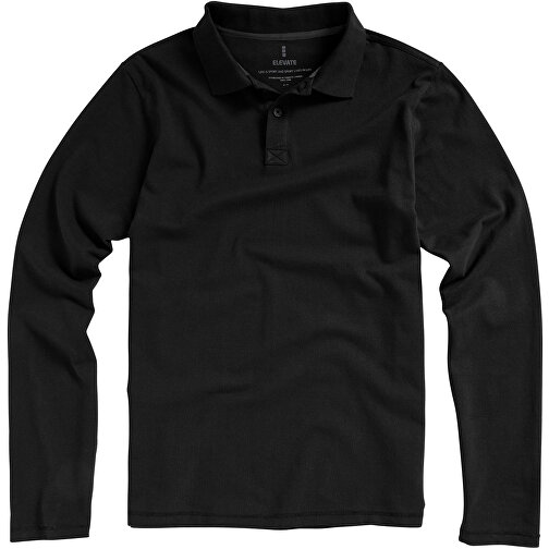 Oakville Langarm Poloshirt Für Herren , schwarz, Piqué Strick 100% BCI Baumwolle, 200 g/m2, XS, , Bild 6