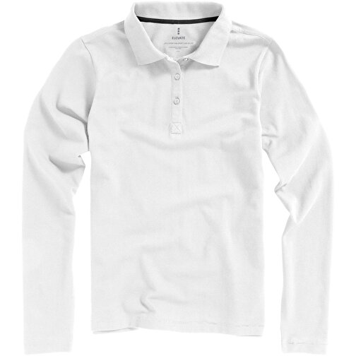 Oakville Langarm Poloshirt Für Damen , weiss, Piqué Strick 100% BCI Baumwolle, 200 g/m2, L, , Bild 6