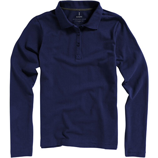 Oakville Langarm Poloshirt Für Damen , navy, Piqué Strick 100% BCI Baumwolle, 200 g/m2, L, , Bild 5