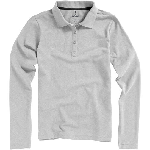 Oakville Langarm Poloshirt Für Damen , grau meliert, Piqué Strick 90% Baumwolle, 10% Viskose, 200 g/m2, XL, , Bild 12