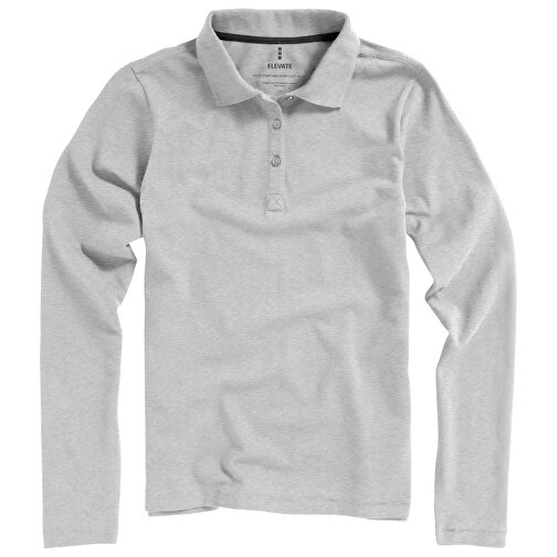 Oakville Langarm Poloshirt Für Damen , grau meliert, Piqué Strick 90% Baumwolle, 10% Viskose, 200 g/m2, XL, , Bild 24