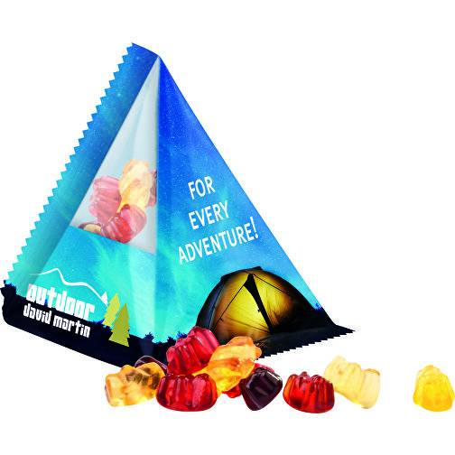 Fruchtsaft Gummibärchen Tetraeder, Transparent , Trolli, Folie, 7,00cm x 6,50cm (Höhe x Breite), Bild 1