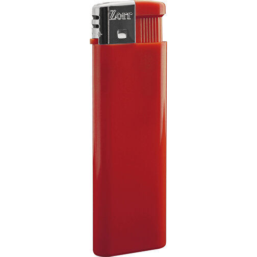 ZORR Promo Piezo Feuerzeug , rot, Kunststoff, 8,10cm x 1,00cm x 2,40cm (Länge x Höhe x Breite), Bild 1