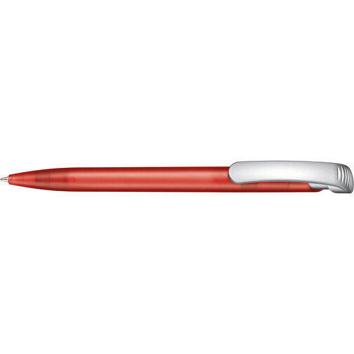 Kugelschreiber Clear Frozen SI , Ritter-Pen, feuer-rot-frost/silber, ABS-Kunststoff, 14,80cm (Länge), Bild 3