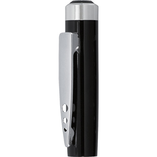 Tintenroller RIGA , schwarz, silber, Messing, 18,50cm x 3,30cm x 7,80cm (Länge x Höhe x Breite), Bild 4
