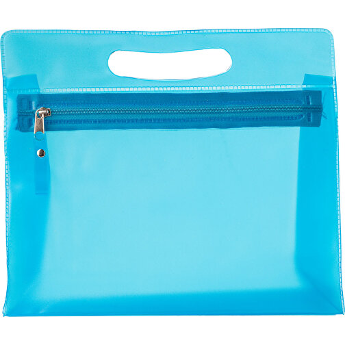 Kulturtasche Aus PVC Clyde , hellblau, Plastik, PVC, 24,50cm x 20,50cm x 7,00cm (Länge x Höhe x Breite), Bild 1