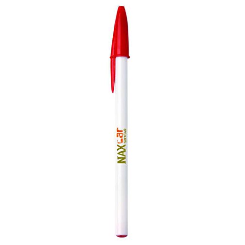 BIC® Style Kugelschreiber , BiC, weiß/rot, Kunststoff, 1,20cm x 14,90cm (Länge x Breite), Bild 1