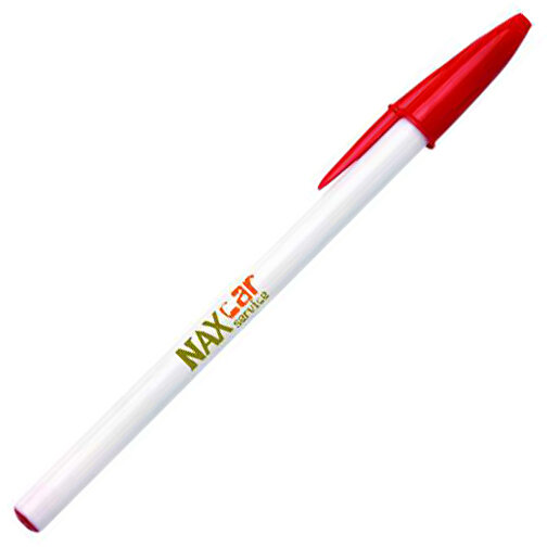 BIC® Style Kugelschreiber , BiC, weiß/rot, Kunststoff, 1,20cm x 14,90cm (Länge x Breite), Bild 2