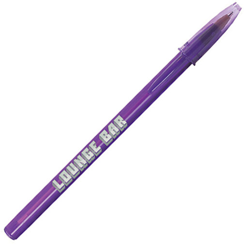BIC® Style Clear Kugelschreiber , BiC, transparent lila, Kunststoff, 14,90cm x 1,20cm (Länge x Breite), Bild 2
