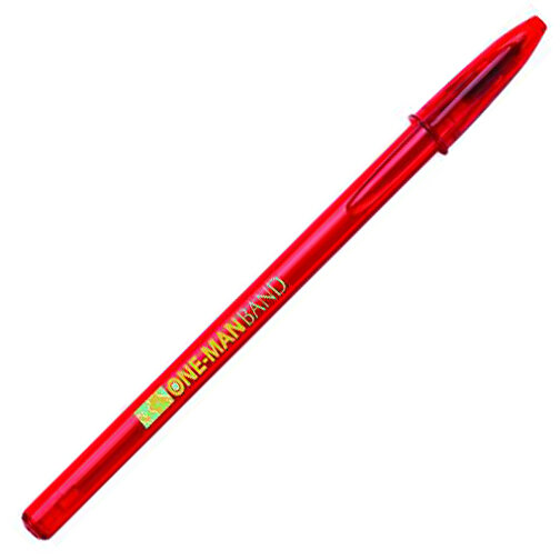 BIC® Style Clear Kugelschreiber , BiC, transparent rot, Kunststoff, 14,90cm x 1,20cm (Länge x Breite), Bild 2