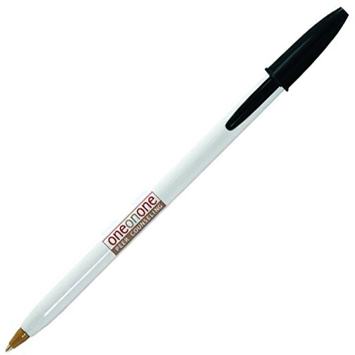 BIC® Style Kugelschreiber , BiC, weiss/schwarz, Kunststoff, 1,20cm x 14,90cm (Länge x Breite), Bild 2