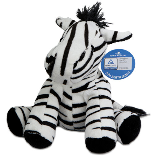 Zebra Zora , schwarz/weiss, Polyester, Polyesterfasern, PET-Pellets im Gewebebeutel, 19,00cm x 16,50cm x 16,00cm (Länge x Höhe x Breite), Bild 1