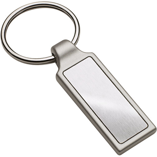 Schlüsselanhänger RE98-IRUN RECTANGULAR , Re98, silber, Metall, 8,00cm x 1,00cm x 3,30cm (Länge x Höhe x Breite), Bild 1