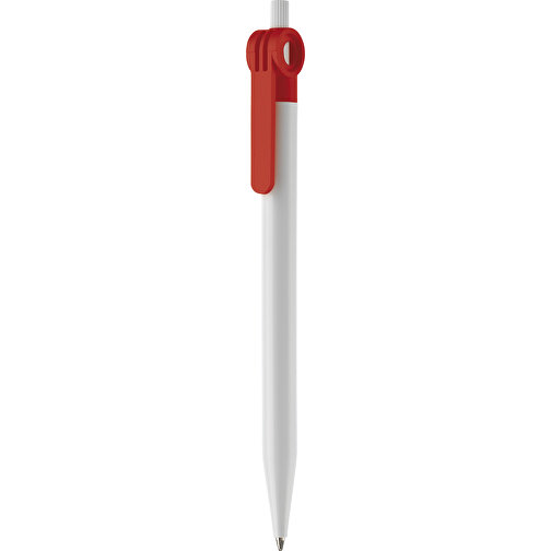 Kugelschreiber Futurepoint Hardcolour , weiss / rot, ABS, 14,50cm (Länge), Bild 1