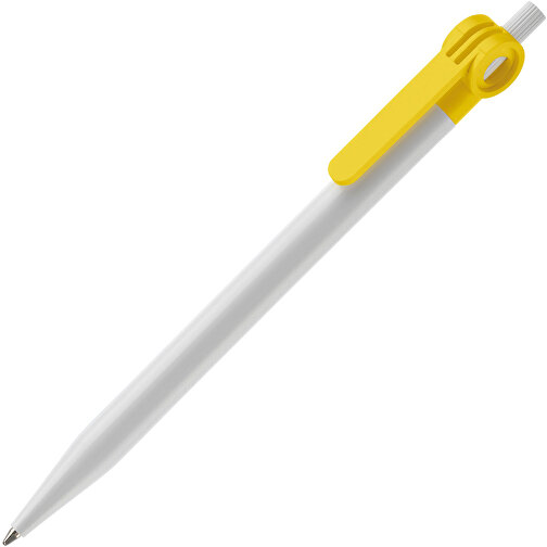 Kugelschreiber Futurepoint Hardcolour , weiss / gelb, ABS, 14,50cm (Länge), Bild 2