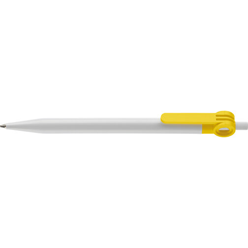Kugelschreiber Futurepoint Hardcolour , weiss / gelb, ABS, 14,50cm (Länge), Bild 3