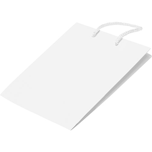 Laminierte Papiertasche, Klein , weiß, Papier, 18,00cm x 24,00cm x 8,00cm (Länge x Höhe x Breite), Bild 3