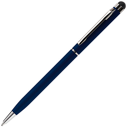Kugelschreiber Mit Touch , dunkelblau, Aluminium, 13,60cm (Länge), Bild 2