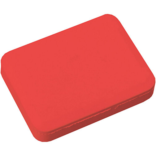 Radiergummi 'Rechteck' , rot, Kunststoff, 3,90cm x 0,70cm x 2,90cm (Länge x Höhe x Breite), Bild 1