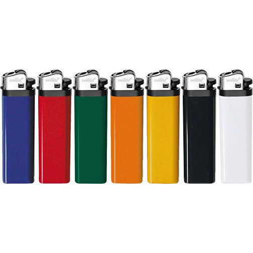 Unilite® U-30 01 Reibradfeuerzeug , Unilite, vollfarbe weiß, AS/ABS, 1,10cm x 8,00cm x 2,30cm (Länge x Höhe x Breite), Bild 2