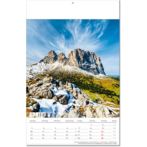 Kalender 'Bergwelten' i formatet 24 x 37,5 cm, med foldede sider, Billede 5