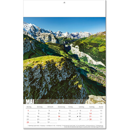 Calendario 'Bergwelten' nel formato 24 x 37,5 cm, con pagine piegate, Immagine 6