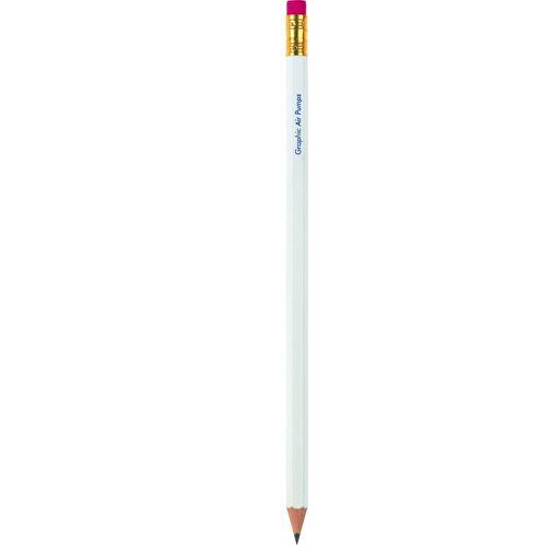STABILO Grafitstift 6-kant Weiß Mit Radiergummi , Stabilo, weiß, Holz, 18,50cm x 0,70cm x 0,70cm (Länge x Höhe x Breite), Bild 1