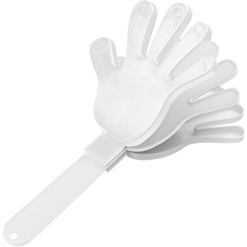 Klapper 'Hand', Einfarbig , weiß, Kunststoff, 26,50cm x 2,20cm x 14,20cm (Länge x Höhe x Breite), Bild 1