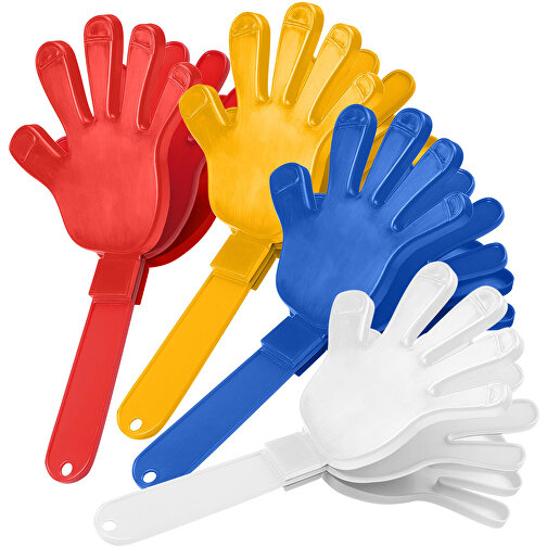 Klapper 'Hand', Einfarbig , standard-rot, Kunststoff, 26,50cm x 2,20cm x 14,20cm (Länge x Höhe x Breite), Bild 2