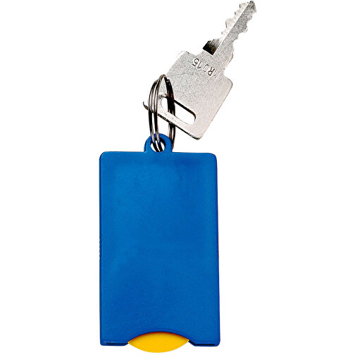 Chip-Schlüsselanhänger 'Square' , standard-blau PP/vario, Kunststoff, 5,70cm x 3,00cm x 0,40cm (Länge x Höhe x Breite), Bild 1
