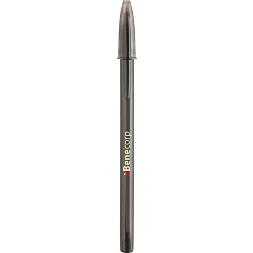 BIC® Style Clear Kugelschreiber , BiC, transparent dunkelgrau, Kunststoff, 14,90cm x 1,20cm (Länge x Breite), Bild 1
