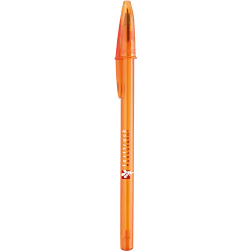 BIC® Style Clear Kugelschreiber , BiC, transparent orange, Kunststoff, 14,90cm x 1,20cm (Länge x Breite), Bild 1