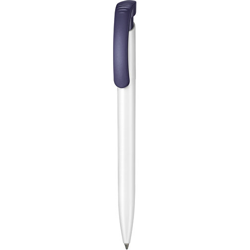 Kugelschreiber CLEAR , Ritter-Pen, nachtblau/weiß, ABS-Kunststoff, 14,80cm (Länge), Bild 1