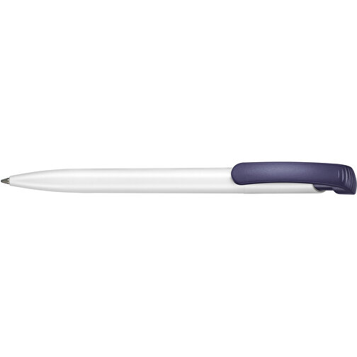 Kugelschreiber CLEAR , Ritter-Pen, nachtblau/weiß, ABS-Kunststoff, 14,80cm (Länge), Bild 3
