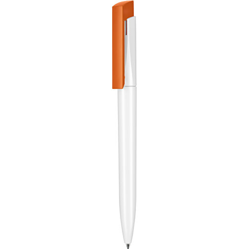 Kugelschreiber FRESH , Ritter-Pen, orange/weiß, ABS-Kunststoff, 14,50cm (Länge), Bild 1