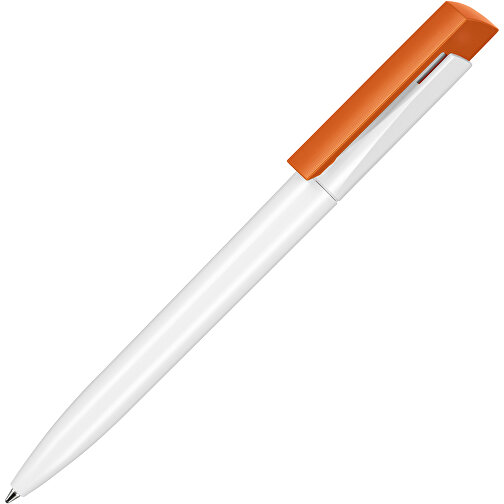 Kugelschreiber FRESH , Ritter-Pen, orange/weiß, ABS-Kunststoff, 14,50cm (Länge), Bild 2