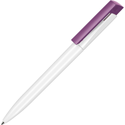 Kugelschreiber FRESH , Ritter-Pen, violett/weiss, ABS-Kunststoff, 14,50cm (Länge), Bild 2