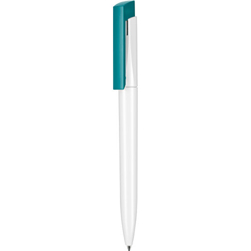 Kugelschreiber FRESH , Ritter-Pen, petrol/weiß, ABS-Kunststoff, 14,50cm (Länge), Bild 1